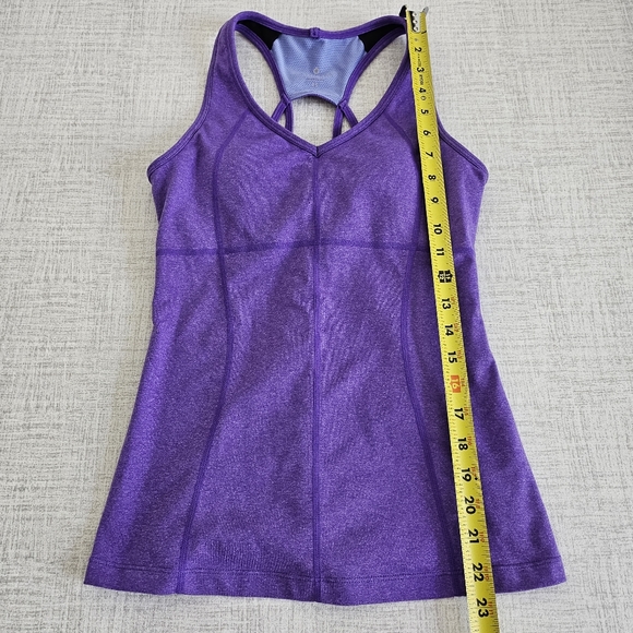 Athleta Equator Strappy Racerback Workout Tank Top Purple Padded Bra - Picture 8 of 9